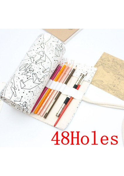 Kumral Tarzı Delikli Büyük Kalem Kutusu Okul Tuval Rulo Kılıfı (Yurt Dışından)