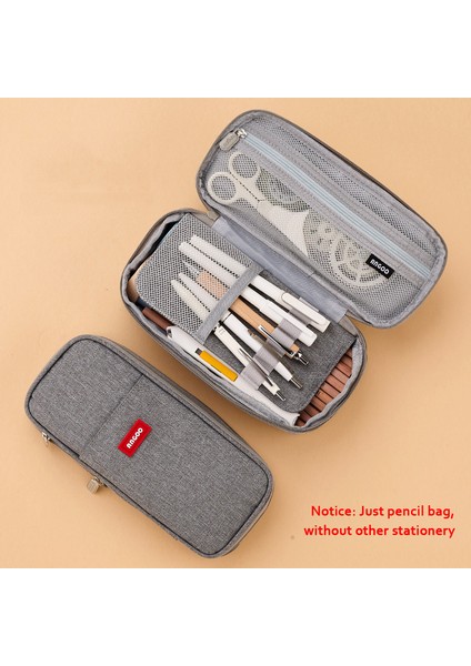Açık Gri Tarzı Yaratıcı Kilitli Kalem Kutusu Katlanabilir Kanvas Kırtasiye Saklama Kalem Çantası Organizatör Makyaj Seyahat Öğrenci Okul Malzemeleri (Yurt Dışından)