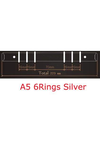 A5 6yüzük Gümüş Tarzı Yüksek Metal Bağlama Kelepçeleri Gümüş Dosya Kelepçesi Gezgin Dosya Bağ Halkası Dıy Albüm Karalama Defteri Daire Halkalı Dosyalar (Yurt Dışından)