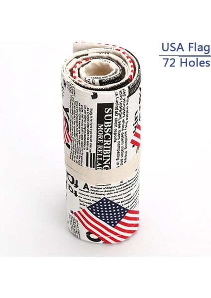 Abd Bayrağı 72 Stili Ulusal Nakış Tuval El Yapımı Kalem Kutusu Çantalar Delikli Rulo Kılıf Makyaj Kozmetik Fırça Kalem Saklama Kutusu Çanta Okul (Yurt Dışından)