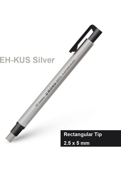 Gümüş Dikdörtgen Stili Tombow Mono Zero Silgi Düz Süper Ince Uçlu Kalem Tipi Profesyonel Yüksek Hassasiyetli Manga Vurgulama Silgisi (Yurt Dışından)