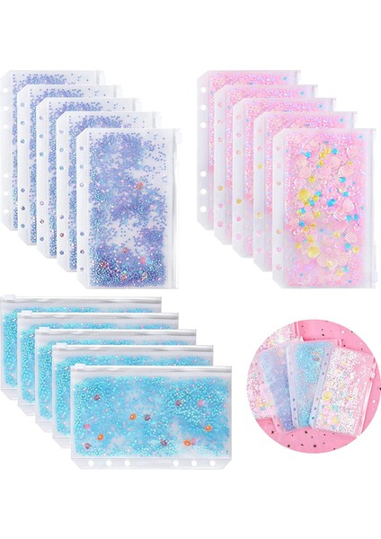 A6 Mavi-6 Adet Tarzı 6 Parça A6 Bağlayıcı Nakit Zarf Pvc Bütçe Bağlayıcı Zipper Zarf Cep Dosyaları Için 6 Halkalı Doldurulabilir Bağlayıcı Defter Için(Yurt Dışından)