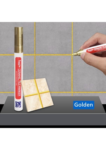 1 Adet-Altın Tarzı Banyo Duvar Zemin Derz Onarıcı Kalem - Su Geçirmez Beyaz Duvar Derz Kalemi (Yurt Dışından)
