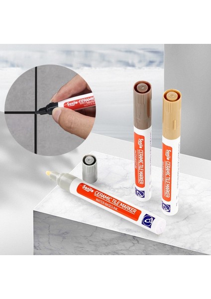 1 Adet-Altın Tarzı Banyo Duvar Zemin Derz Onarıcı Kalem - Su Geçirmez Beyaz Duvar Derz Kalemi (Yurt Dışından) modelleri