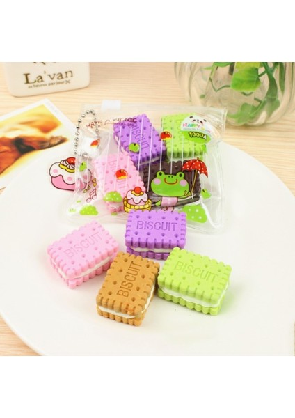 4 Adet Tarzı Sevimli Kawaii Kurabiye Silgi Seti Okul Ofis Silgi Malzemeleri Çocuklar Için Hediyeler (Yurt Dışından)