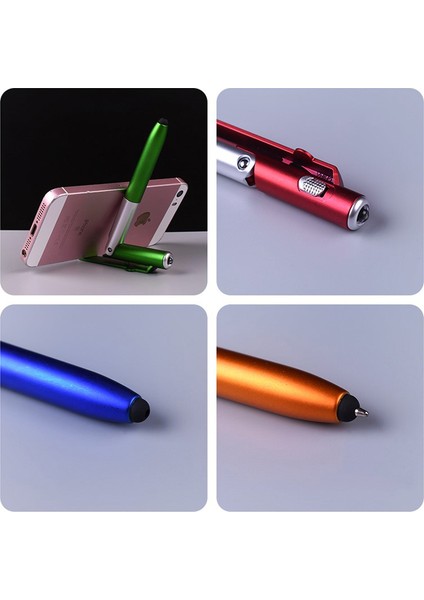 Mavi Stil 1 Adet Çok Fonksiyonlu Oyuncak Tükenmez Kalem Dörtü Bir Arada Katlanır Işık Kalem Cep Telefonu Tutucu LED Işık Kondansatör Top Kalem Çocuk Hediye (Yurt Dışından)