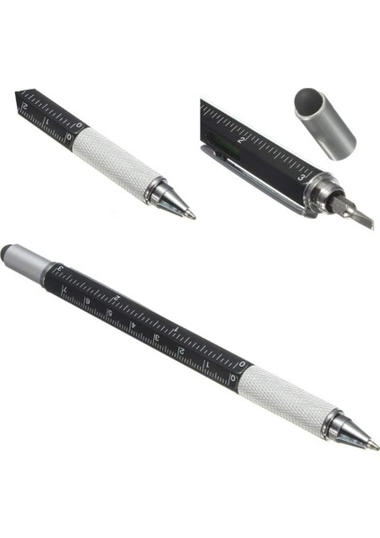 Koyu Gri Tarzı Mavi Hediye Aracı Pe Multitool Teknolojik Kalem ile Cetvel, Düzeyölçer, Top Kalem Dokunmatik Ekran Erkekler Için Benzersiz Hediyeler (Yurt Dışından)