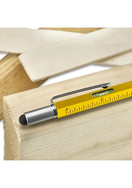 Koyu Gri Tarzı Mavi Hediye Aracı Pe Multitool Teknolojik Kalem ile Cetvel, Düzeyölçer, Top Kalem Dokunmatik Ekran Erkekler Için Benzersiz Hediyeler (Yurt Dışından)