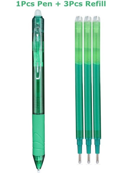 Green-1pens-3refills Stili 8 Renk Silinebilir Kalem Basın Tükenmez Kalem Seti Silinebilir Dolma Kalem Mavi Mürekkepli Ofis Malzemeleri (Yurt Dışından)