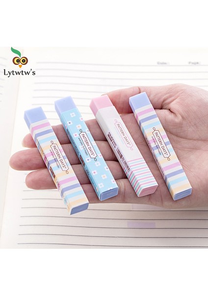 Lytwtw'nin Sevimli Şeker Renkli Çizgili Yumuşak Kalem Silgisi Çocuklar Için Kauçuk Oyuncak Kawaii Kırtasiye Okul Ofis Malzemesi Yaratıcı (Yurt Dışından)