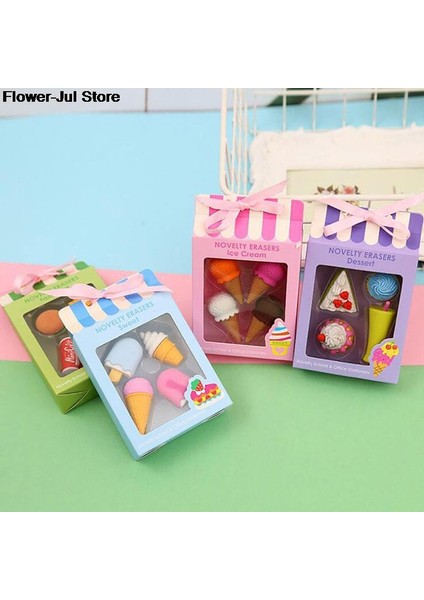 Mavi Stil Sevimli Yaratıcı Yiyecek Pasta Silgisi Noel Çocuk Hediye Dondurma Hamburger Lolipop Ayırılabilir Kauçuk Silgi Kırtasiye Seti (Yurt Dışından) modelleri