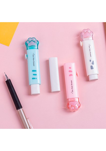 Pembe Tarzı Sevimli Pati Silgisi Mini Kedi Itme Türü Kauçuk Silgiler Kalemi Temizleme Kırtasiye Okul Öğrenci Kız Çocuk Hediye Ödül F741 (Yurt Dışından) indirimleri