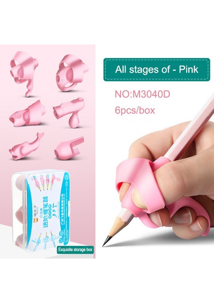 M3040D-PEMBE-6PCS Tarzı Professio Kalem Tutma Kalem Tutucu Yumuşak Silika Jel (Yurt Dışından)