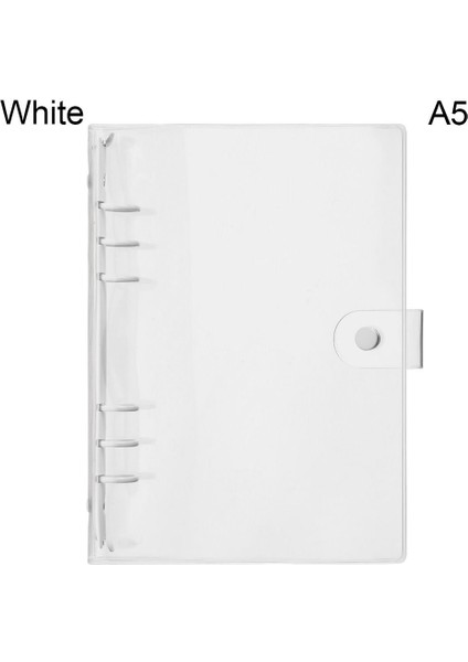 Beyaz-A5 Tarzı A5 A6 Şeffaf 6 Halkalı Dosya Cebi Pvc Sevimli Masaüstü Depolama Dosyası Basit Yapraklı Defter Kapağı Klasör Okul Malzemesi (Yurt Dışından)