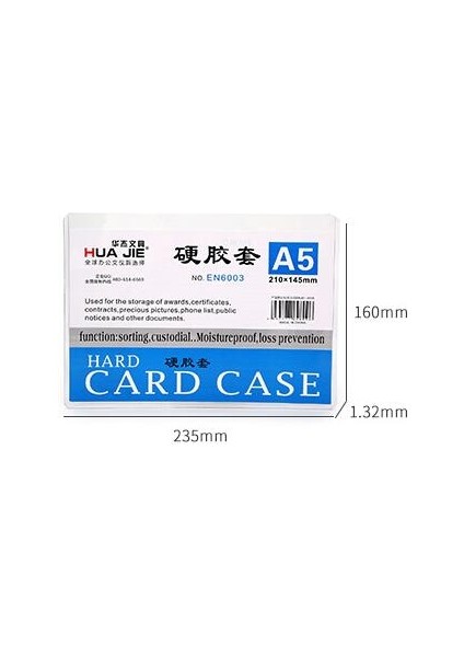 A5 Stili Ofis Malzemeleri Okul Için 5pc A4A5B4 Şeffaf Pvc Plastik Dosya Seti Sert Kauçuk Kılıf Kart Dosya Koruma Kapağı Folder (Yurt Dışından)