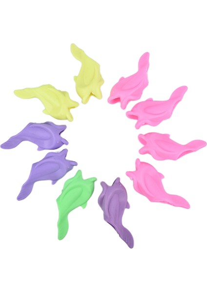 10 Adet Tarzı Silikon Kalem Tutucu Ergonomik Yazma Kavrama Yardımcı Sağ El Için Eğitim Grip Tutucu (Yurt Dışından)