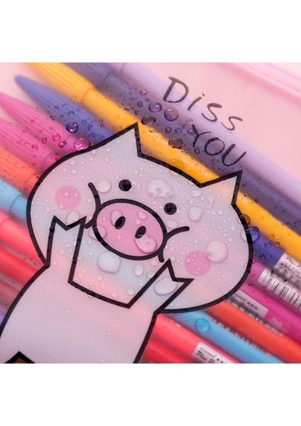 No.3 Tarzı Yaratıcı Pembe Domuzcuk Kız Kalp Parmak Yüzük Fermuarlı Şeffaf Pvc A5 Dosya Klasörü Belge Dosyalama Çantası Kırtasiye Çantası (Yurt Dışından)