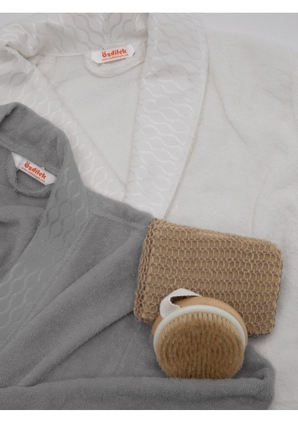 Elissa Aile Bornoz Seti Gri-Beyaz modelleri