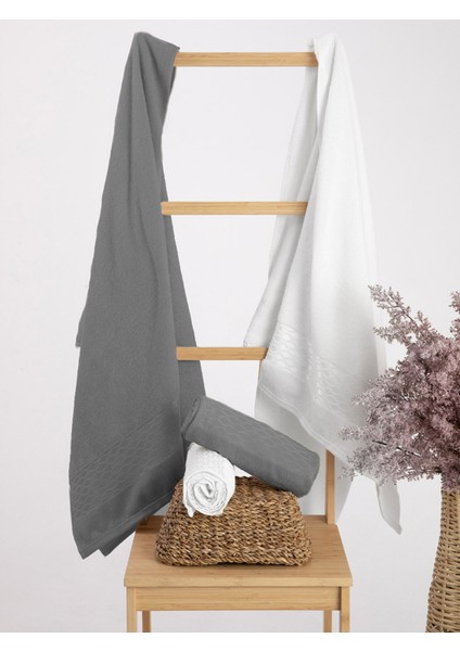 Elissa Aile Bornoz Seti Gri-Beyaz indirimleri