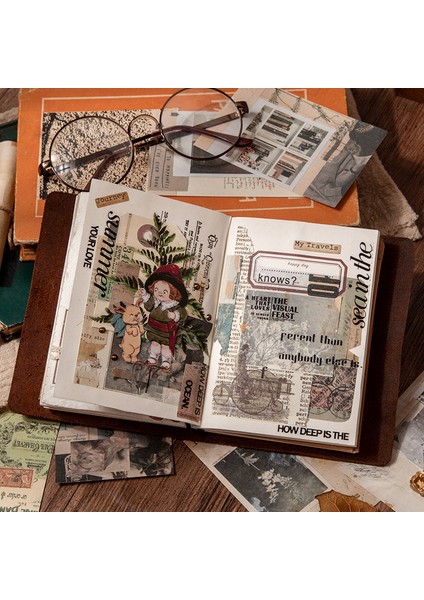 B Tarzı Retro Malzeme Kartı Not Defteri El Yapımı Malzeme Retro Kolaj Arka Plan Deko Kağıt Bullet Journal Aksesuarları (Yurt Dışından) modelleri