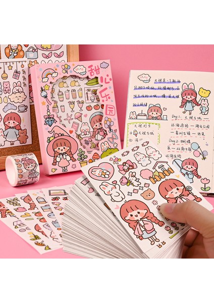 No.11 Stili 50 Sayfa Sevimli Kız El Hesabı Sticker Seti Kendin Yap Süsleme Kawaii El Hesabı Defter Kupa Desen Sticker Kırtasiye (Yurt Dışından) indirimleri