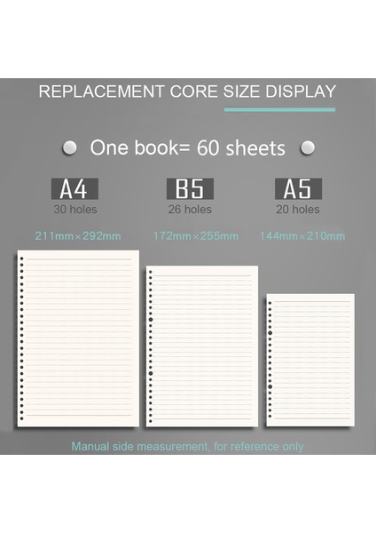 Siyah Stil A4 Günlük A5 B5 A4 Şeffaf Halkalı Defter Defter Iç Çekirdek Kapak Not Defteri Günlük Planlayıcı Ofis Kırtasiye Malzemeleri (Yurt Dışından)
