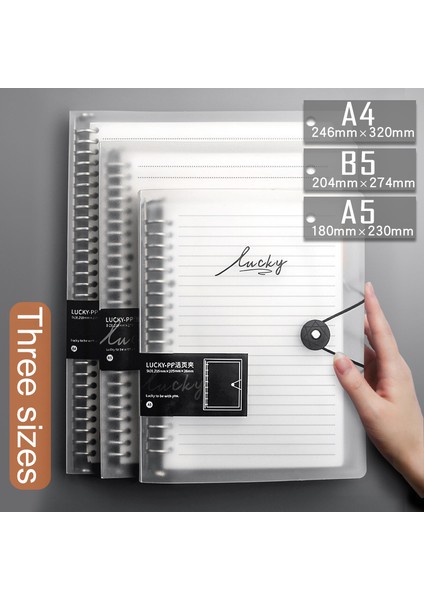 Siyah Stil A4 Günlük A5 B5 A4 Şeffaf Halkalı Defter Defter Iç Çekirdek Kapak Not Defteri Günlük Planlayıcı Ofis Kırtasiye Malzemeleri (Yurt Dışından)