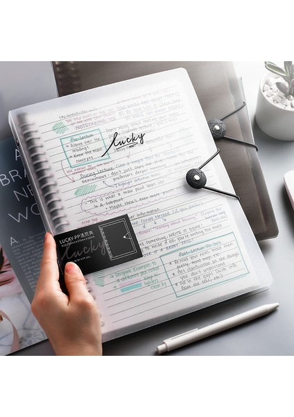 Siyah Stil A4 Günlük A5 B5 A4 Şeffaf Halkalı Defter Defter Iç Çekirdek Kapak Not Defteri Günlük Planlayıcı Ofis Kırtasiye Malzemeleri (Yurt Dışından)