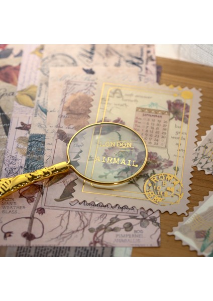C Stili Dimeets Retro Rehber Serisi Kağıt Çift Ofset Kağıt Yaldız Damgalı Karışık Sticker Paket Dekor Bullet Journaling (Yurt Dışından)