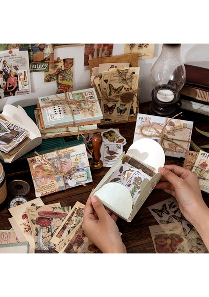 H Tarzı Journamm Kutulu Vintage Çıkartmalar Scrapbooking Junk Journal Okul Malzemeleri Yaratıcı Kırtasiye Dıy Deko Çıkartmaları (Yurt Dışından) fırsatları