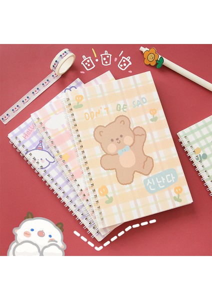 D Rastgele 1pc Stili Sevimli Karikatür A5 Spiral Defter 60 Sayfa Kawaii Tavşan Ayı Günlük Haftalık Planlayıcı Not Defteri Zaman Organizatörü Okul Malzemeleri Bloknot (Yurt Dışından) indirimleri