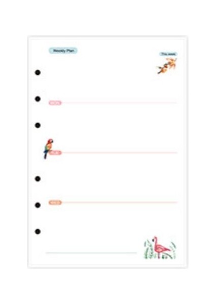 Haftalık Stil A7 Yumuşak Kawaii A5 A6 Defter Kağıdı Doldurma Spiral Cilt Içindekiler Iç Sayfalar Aylık Haftalık Günlük Planlayıcı Ajanda (Yurt Dışından)