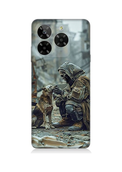 General Mobile Era 50 Uyumlu Köpek ve Adam Desenli Silikon Kılıf