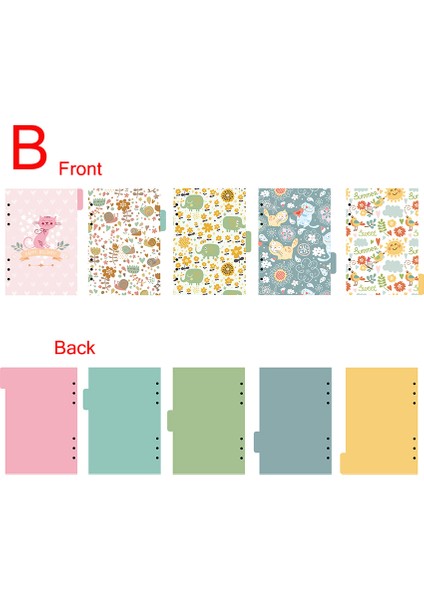Kedi Stili A4 11 Delik Planner Günlük Ayırıcıları Üst Sekme A5 A6 A7 B5 A4, Siyah Kraft Beyaz Indeks Ayırıcı Kağıt Dashboard (Yurt Dışından)
