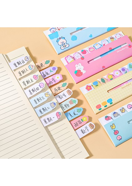 No.8 Stili Sevimli Memo Pad Ayraç Çilek Tavşanlı Notlar Yapışkan Indeksli Defter Okul Malzemeleri Kağıt Etiketler (Yurt Dışından)