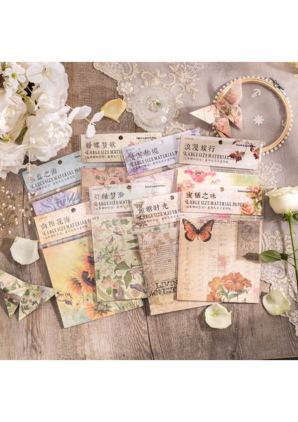B Tarzı Dimeetspack Retro Çiçekli Kağıt Dekoratif Scrapbooking Vintage Dıy Junk Journal Planner El Sanatları Arka Plan Kağıtları (Yurt Dışından) modelleri