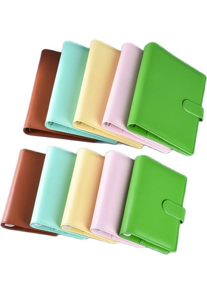 Açık Mor Tarzı A6 Macaron Rengi A6A5 Pu Deri Kendin Yap Ciltli Defter Ajanda Planlayıcı Kağıt Cilt Okul Kırtasiye (Yurt Dışından)