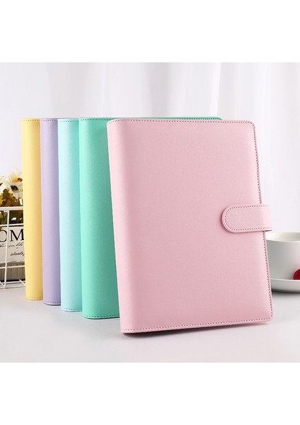 Açık Mor Tarzı A6 Macaron Rengi A6A5 Pu Deri Kendin Yap Ciltli Defter Ajanda Planlayıcı Kağıt Cilt Okul Kırtasiye (Yurt Dışından)