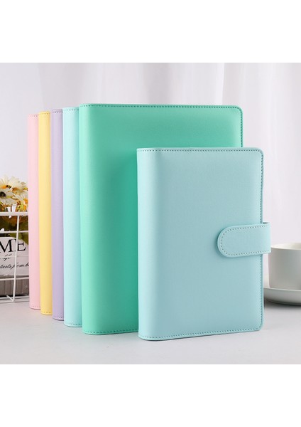 Açık Mor Tarzı A6 Macaron Rengi A6A5 Pu Deri Kendin Yap Ciltli Defter Ajanda Planlayıcı Kağıt Cilt Okul Kırtasiye (Yurt Dışından)