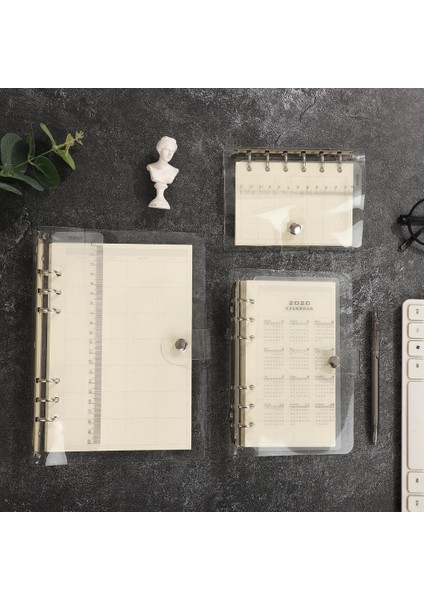 Sarı Stil A5 Şeffaf Spiral Defter Gevşek Kayış A6 A7 Not Defteri Günlük A5 Planlayıcı Ofis Malzemeleri (Yurt Dışından)