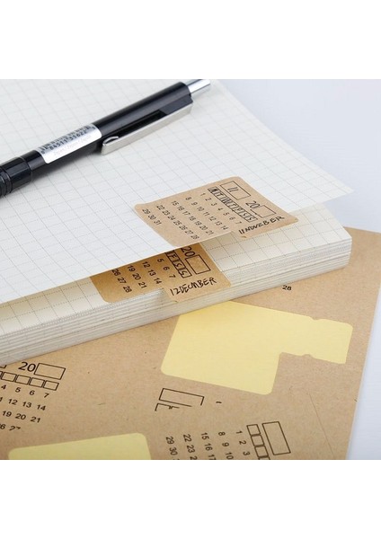 91B Tarzı 2021 Yeni 2 Sayfa Kraft Kağıt El Yazılı Takvim Defteri Endeks Etiket Sticker Takvim Sticker Organizatör Kawaii Kırtasiye (Yurt Dışından) fırsatları