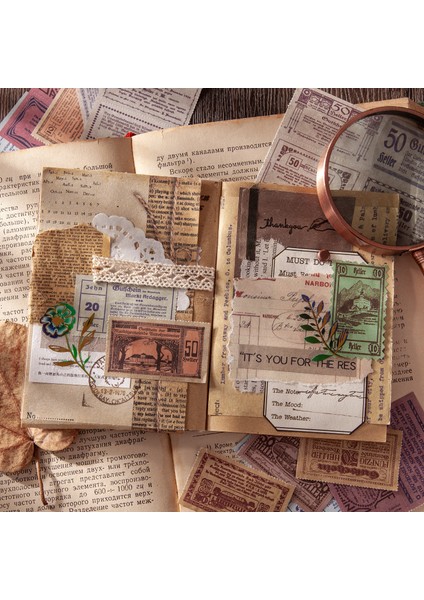 G Tarzı Retro Ortaçağ Bilet Gişesi Malzeme Kitap Vintage Damga Faturalar Mesaj Not Dekoratif Kağıt Not Defteri Kırtasiye Ofis Malzemeleri (Yurt Dışından) fırsatları