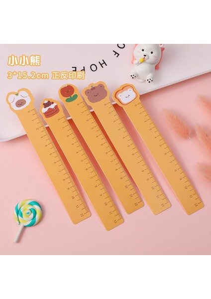 Sarı 5 Adet Tarzı Karikatür Pet Düz Cetvel Kitap Ayracı Boyama 12CM Ölçek Cetvel Bükülebilir Öğren Kawaii Kırtasiye Ofis Okul Malzemeleri (Yurt Dışından)