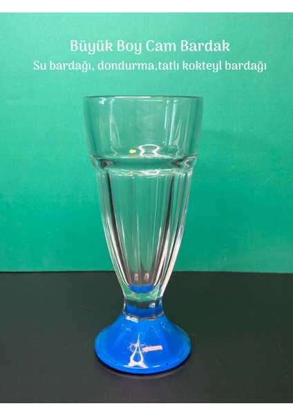 Büyük Boy Cam Bardak Dondurma Bardağı Soğuk Içecek Kokteyl Bardağına Uyumlu