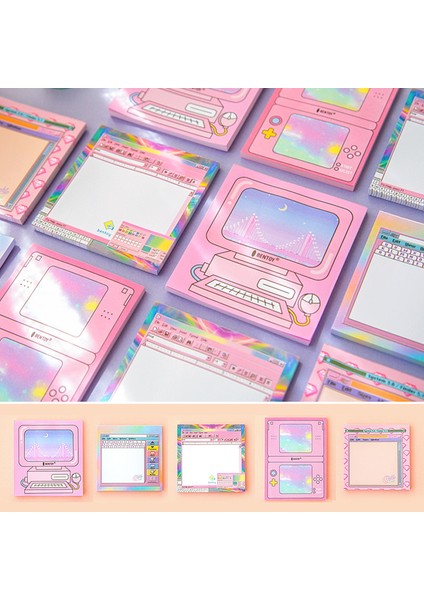 No.5 Tarzı Yaratıcı Bilgisayar Oyunu Makinesi Modelleme Memo Pad Pembe Kız Kalp N Kez Yapışkan Notlar Memo Defteri Yer Imi Hediye Kırtasiye (Yurt Dışından)