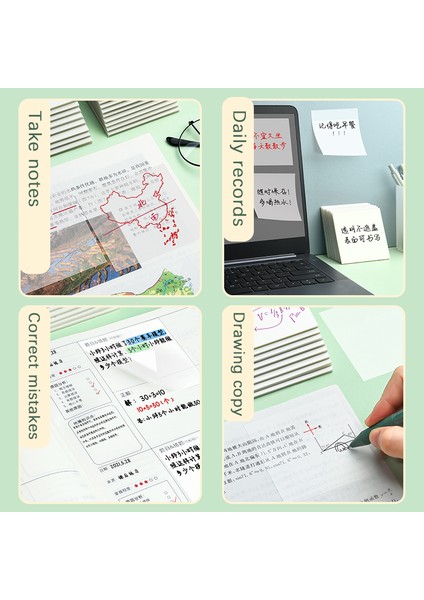 7.6x7.6cm 6 Renk Stili Su Geçirmez Pet Şeffaf Yapışkan Notlar Memo Pad Seti Etiketler Günlük Yapılacaklar Listesi Not Kağıdı Öğrenci Ofis Kırtasiye Için (Yurt Dışından) modelleri