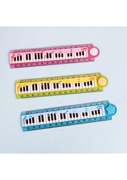 01 Rastgele Renk Stili 30CM Yeni Sevimli Kawaii Çalışma Zamanı Renkli Katlanabilir Cetvel Çok Fonksiyonlu Kendin Yap Çizim Cetveli Öğrenciler Okul Kırtasiye Piyano Cetveli (Yurt Dışından)