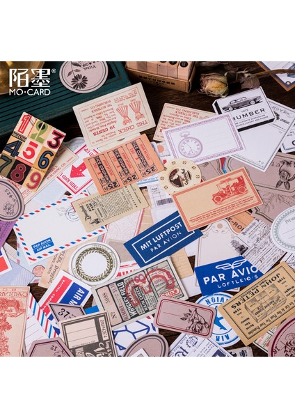 C Stili Junk Journal Deko Ofis Okul Malzemeleri Yaratıcı Kırtasiye Not Kağıtları Için Vintage Memo Kutulu Etiketler (Yurt Dışından) fırsatları