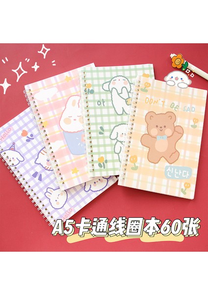 G Rastgele 1pc Stili Sevimli Karikatür A5 Spiral Defter 60 Sayfa Kawaii Tavşan Ayı Günlük Haftalık Planlayıcı Not Defteri Zaman Organizatörü Okul Malzemeleri Bloknot (Yurt Dışından) fiyatları