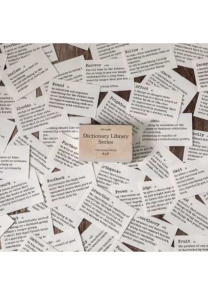 E-F Stili Vintage Retro Tarzı Sözlük Kütüphane Hatıra Scrapbooking Kağıdı Eski Moda Kırtasiye (Yurt Dışından)